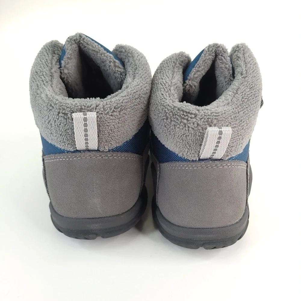 KEEN Targhee Mid Hiking Boots Youth 4‎ Blue Gray Waterproof Outdoor Play Walking